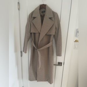 Long winter coat with belt